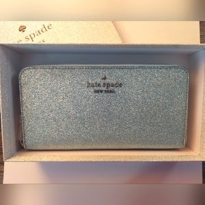 Kate Spade Tinsel Boxed Large Continental Wallet - Frosty Sky